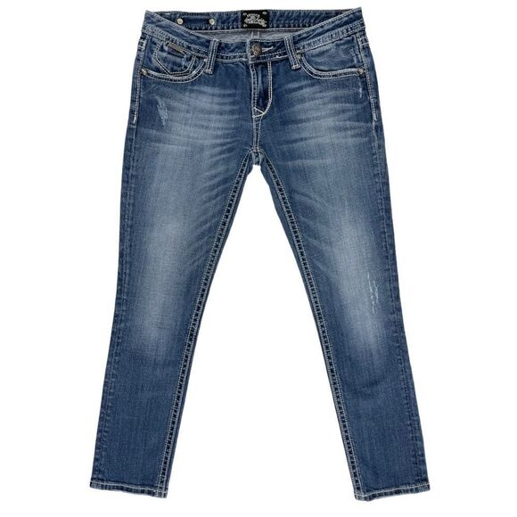 Express Rerock Low Rise Cropped Skinny Jeans - 2 - Picture 2 of 12